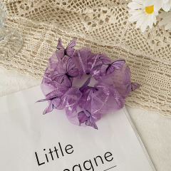 Custom elastic hair accessories butterfly Organza hair ties scrunchies for women