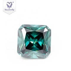 Wholesale VVS green jewelry square shape moissanite material for rings