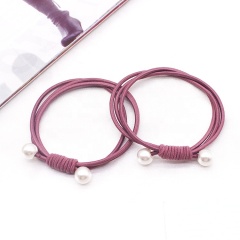 Simple pearl head rope hair tie set elastic hair band decorative hair ties with pearls