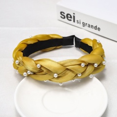 New high end handmade weaving pearl princess wide hair accessories women headband