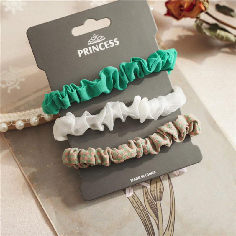 Wholesale 3Pcs/Set Custom Women Fashion Elastic Hair Accessories scrunchies hair ties