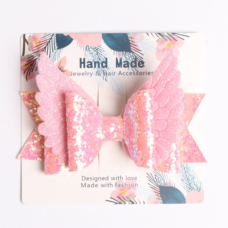 Wholesale bulk hair bow alligator clips leather material glyte children's hair ornament