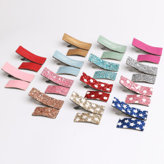 fancy custom ins korean parent child mommys shining glitter girls curved children's hair clip