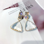 Fashion Women Jewelry Super Flash Diamond Geometric Triangle Crystal Earrings