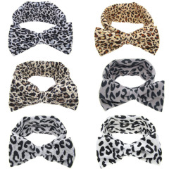 2019 Leopard baby multi style elastic bow knot hairband girls hair accessories