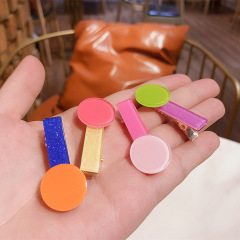Hot new cute children colorful geometric patterns bb clip lovely kids hair clips