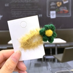 Wholesale handmade plush candy colors hair ornament flower hair clip in china