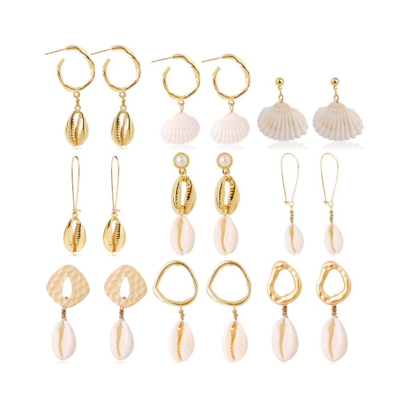 Bohemian Shell Conch Drop Jewelry Earrings for Women BOHO Dangle Wedding Bohemian Shell Conch Drop Jewelry Earrings for Women BOHO Dangle Wedding