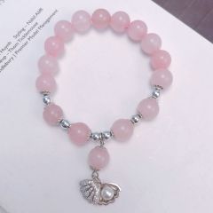 Fashion jewelry alloy shell pearl zircon copper crystal elastic bracelet