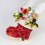 New Arrival Christmas Jewelry Boot Deer Tree Cartoon Colorful Crystal Brooches