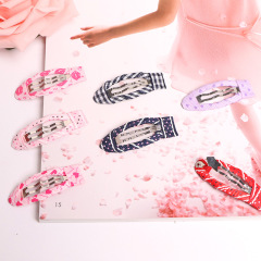 Hot Selling kids dots printed baby Snap Hair Clips for Girls hair Accessories