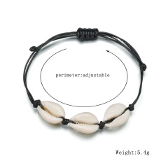 2019 Fancy jewelry nautical rope bracelet women seashell leather anklet for women