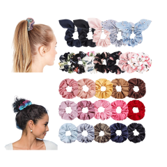 wholesale ins amazon fancy Fashion bulk elastic silk satin hair scrunchies for women hair
