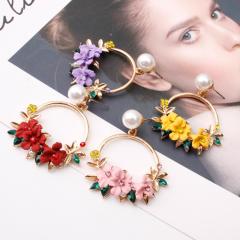 2020 Yiwu Wholesale New Arrival Korean Fashion Jewelry Flower Women Pearl Earrings