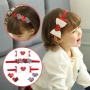 Manufactory bulk printed star heart headwear red sequin fabric bow hair band headband sets for baby Manufactory bulk printed star heart headwear red sequin fabric bow hair band headband sets for baby