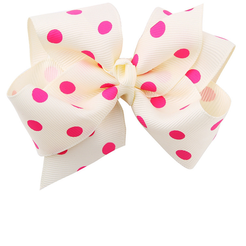 Trendy korean women baby girls classic dot pattern ribbon bow hair clip Trendy korean women baby girls classic dot pattern ribbon bow hair clip