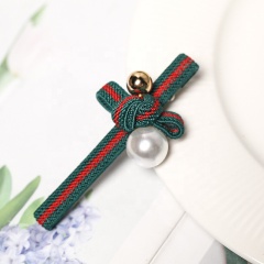 2020 Ins influencers style hot hair accessories fabric bb clip non-woven bow hair clip for female