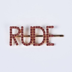 Wholesale hair clip letter english alphabet women's pearl rhinestone hairpin fine hair accessories
