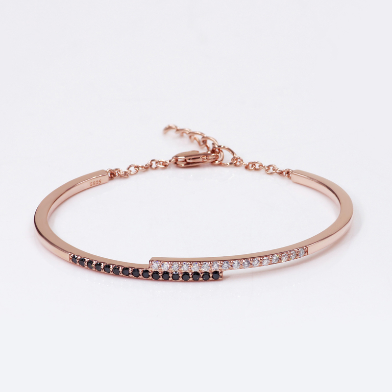 Women jewelry 925 sterling silver rose gold plated moissanite diamond bracelet
