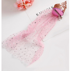 kids hair accessories guangzhou glitter lace veil hair pin princess crown hairband
