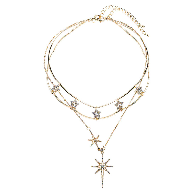 Cheap wish Amazon gold layer chain monogram chocker double layered necklace