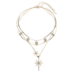 Cheap wish Amazon gold layer chain monogram chocker double layered necklace Cheap wish Amazon gold layer chain monogram chocker double layered necklace
