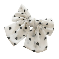 2020 INS New Korean fashion women girls heart point Chiffon bow hair clips for daily