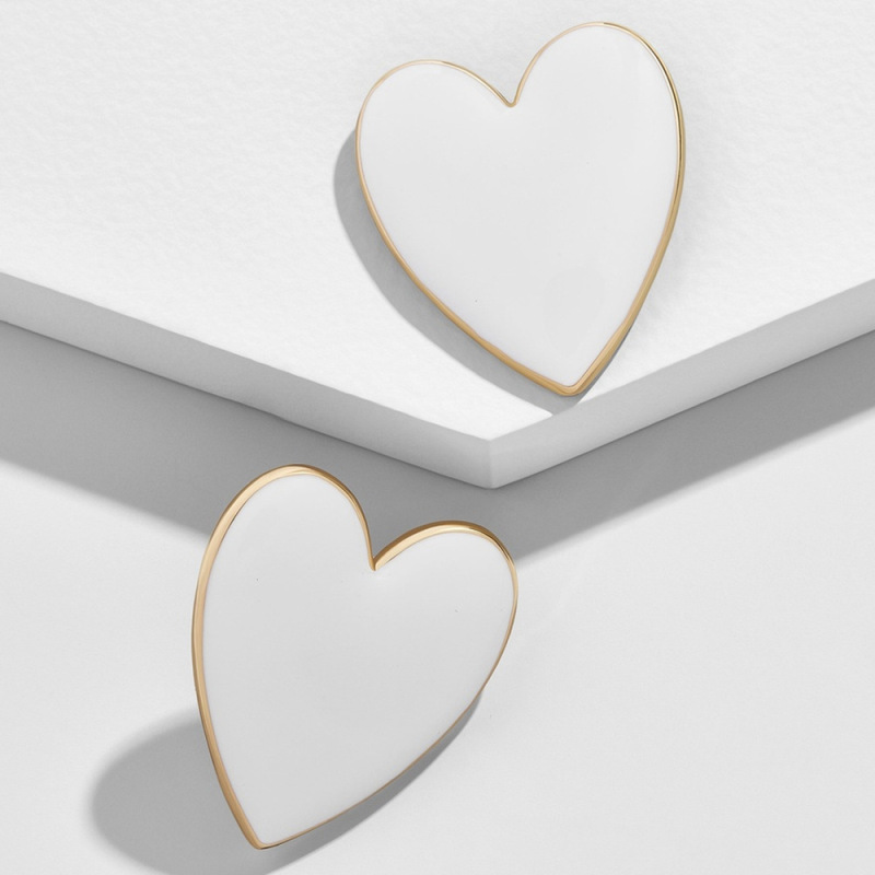 New fashion earring accessories beautiful alloy oil drip heart studs earring for women New fashion earring accessories beautiful alloy oil drip heart studs earring for women