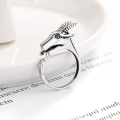 Antique Silver Women Men Jewelry Cute Pig 3D Zodiac Animal Adjustable  Ring