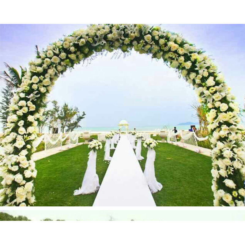Cheap round garden metal artificial flower arch for wedding decoration