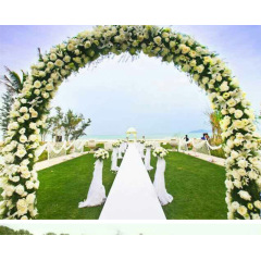 Cheap round garden metal artificial flower arch for wedding decoration