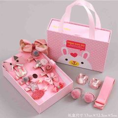 Girls flower hairpin hair clip glitter crown elastic hairband box pack