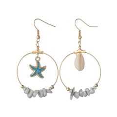 2019 New design geometric dangle sea shell long hoop earrings for women 2019 New design geometric dangle sea shell long hoop earrings for women