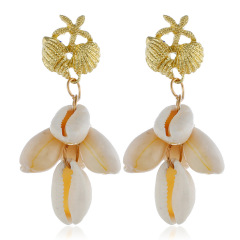 new product wholesale fashion statement women ladies alloy seashell earrings