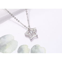 fashion valentine's day christmas gift jewelry women zircon 925 sterling silver necklace