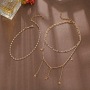 wholesale Amazon ins hot creative retro simple alloy pentagram multi layer necklace
