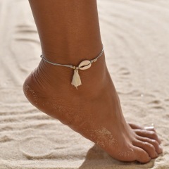 Hawaii beach silver 925 foot jewelry sea shell sea star beach anklet