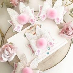 DIY kid candy colors cartoon bling hair clip glitter hair bow pin