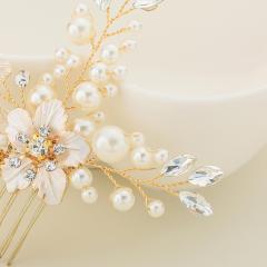 New design gold Pearl bride Hair Accessories Wedding Bridal Hair Combs