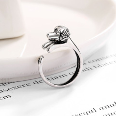 Antique Silver Women Men Jewelry Cute Pig 3D Zodiac Animal Adjustable  Ring