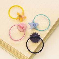 Children's fabric spiral elastic hair tie head rope cartoon flower hair ties kids hair accessory gift set