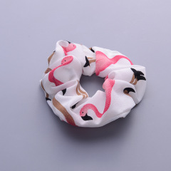 New vintage Hair Accessories flamingo print Hair Scrunchies Hair Tie Woman