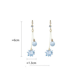 2019 new korea long luxury zircon flower tassel cheap drop earrings crystal