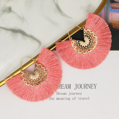 fancy fashion Bohemian Alloy Silk Thread Ethnic Dangle Drop Tassel Earring jewelry For Women