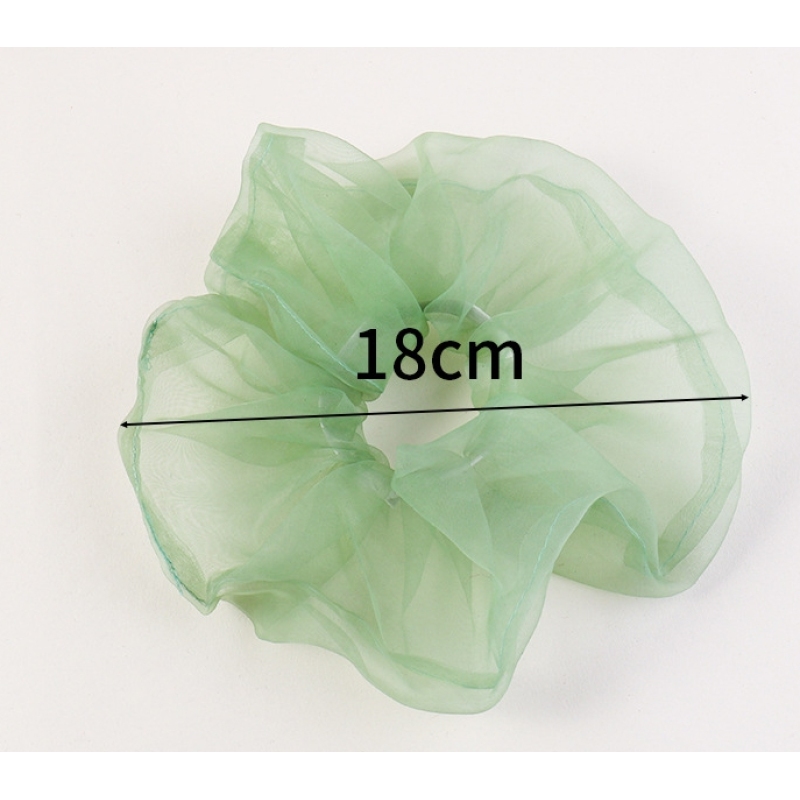 Summer Fashion Retro Transparent Organza Fairy Puffy  Elastic Hair Scrunchies for Women