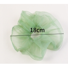 Summer Fashion Retro Transparent Organza Fairy Puffy Elastic Hair Scrunchies for Women