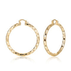 Fashion personality female copper 18K gold plated circle hoop women earrings