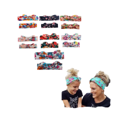 Wholesale custom kids elastic soft printed bowknot mommy and me headbands