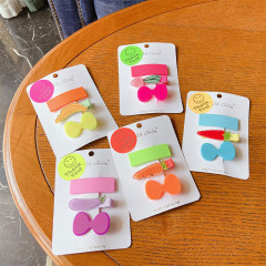 Korean new children's summer fruit acrylic girls 3pcs/set kids hair clips