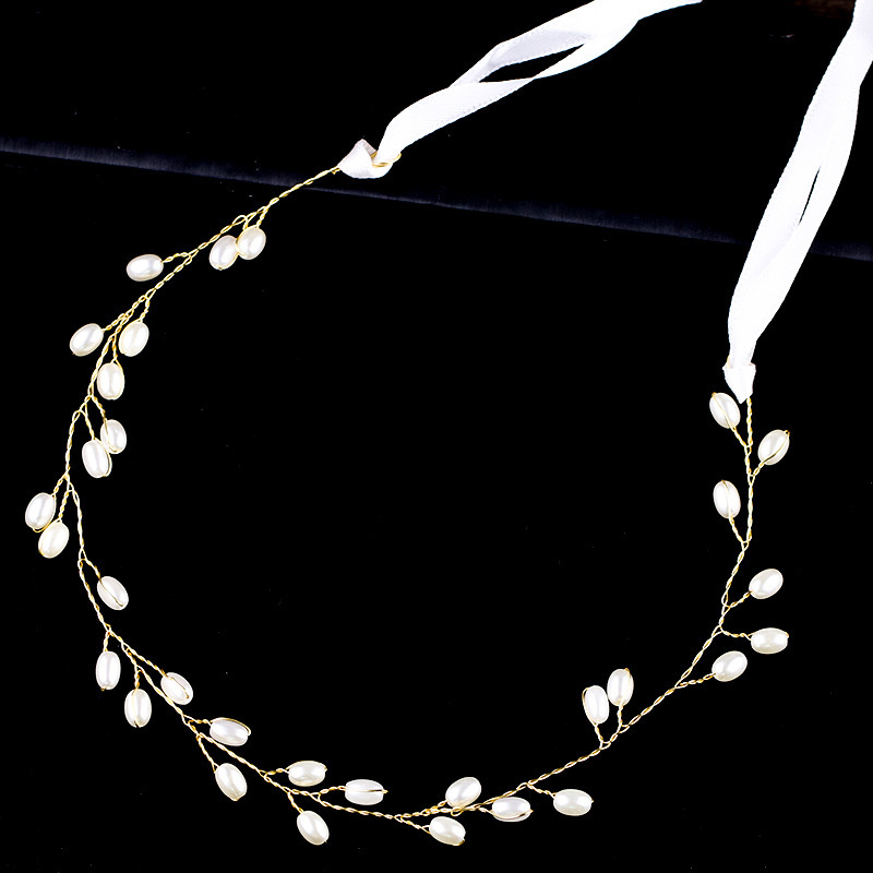 Handmade women bride silver pearl hair accessories wedding bridal headband Handmade women bride silver pearl hair accessories wedding bridal headband